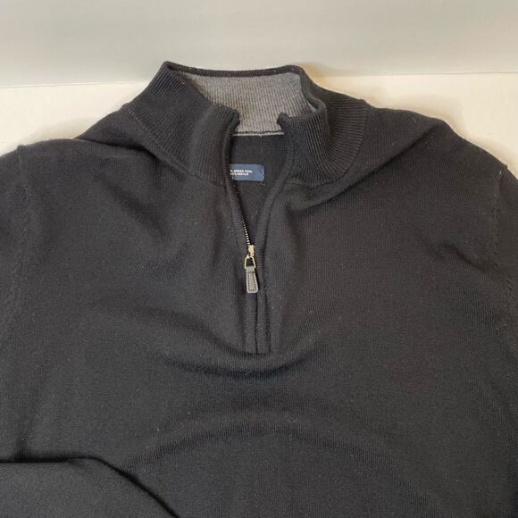 Black Sweater| Merino wool| size Mens Medium| 1/4 zip| Casual - Picture 8 of 8